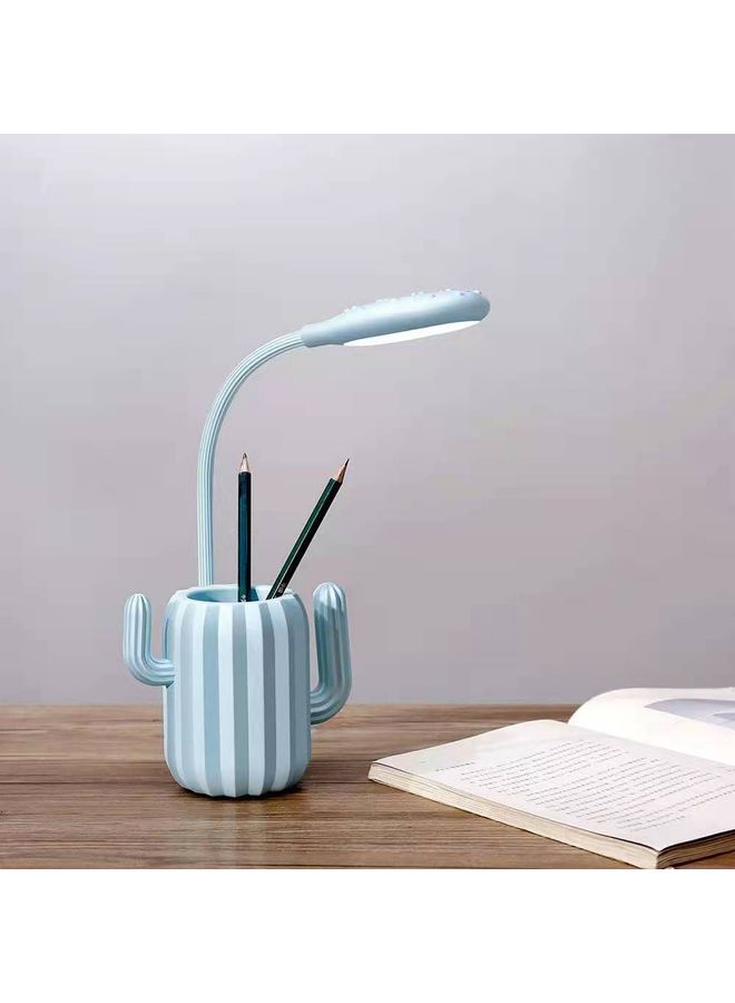 Shuer Creative Cactus Pen Holder Desk Lamp Blue  - Image 5