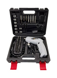 3.6 Volt Cordless Electric Screwdriver Kit with LED Light White/Black