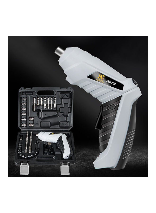 Generic 3.6 Volt Cordless Electric Screwdriver Kit with LED Light White/Black  - Image 3