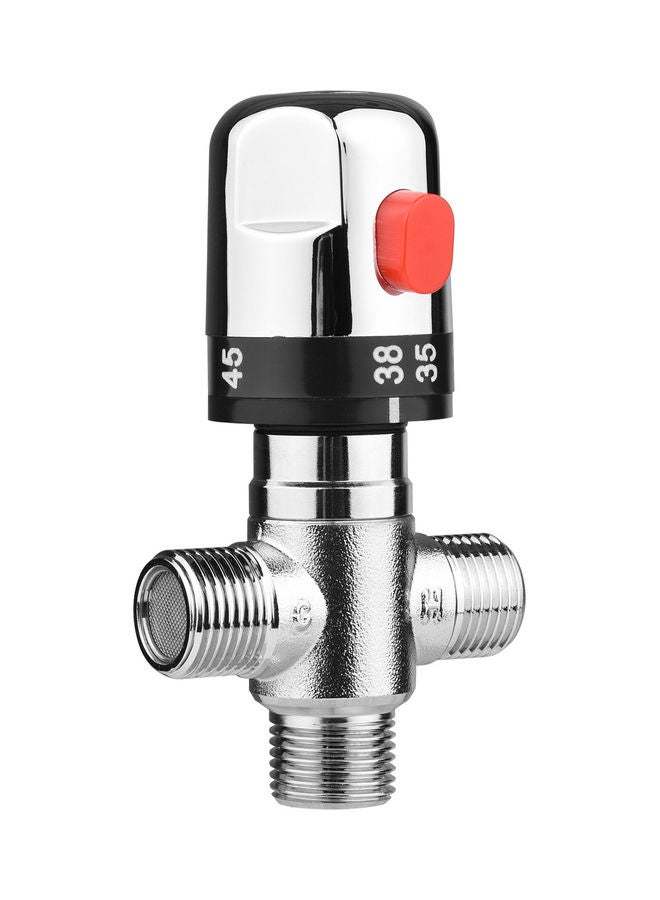 Generic - Bathroom Adjustable Thermostatic Temperature Control Valve Hot Cold Water Shower Silver 13x5x7cm - Image 1