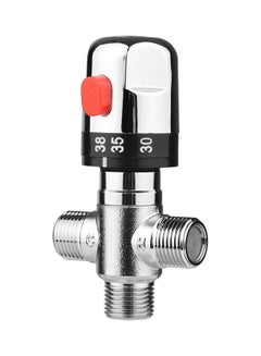 Bathroom Adjustable Thermostatic Temperature Control Valve Hot Cold Water Shower Silver 13x5x7cm