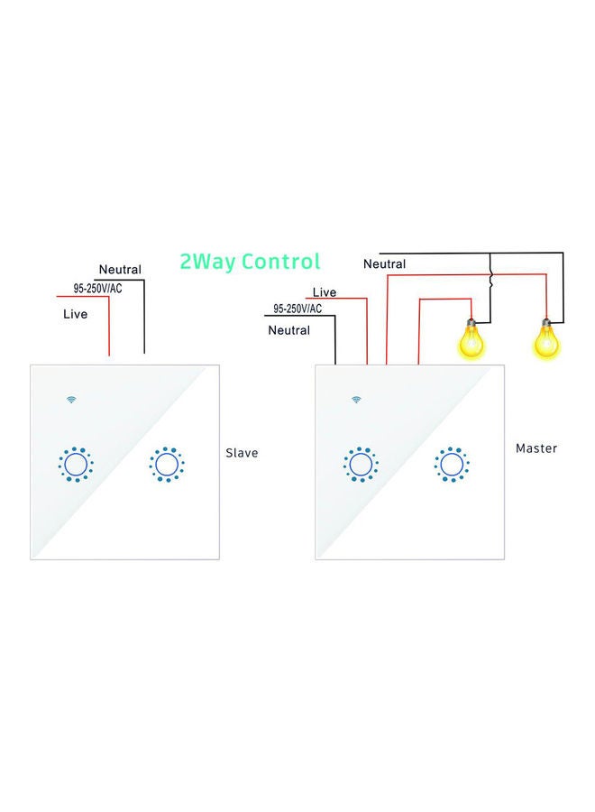 Generic Two-Way Control Wi-Fi Smart Switch White  - Image 5