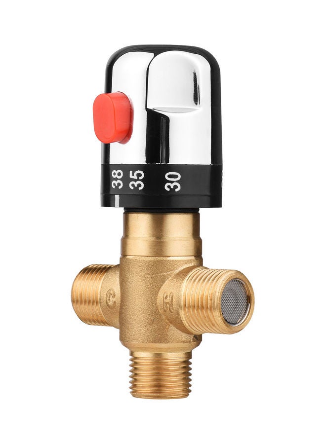 Westore Bathroom Adjustable Thermostatic Mixer Valve Brass Water Mixer Silver/Gold 13x5x7cm - Image 1