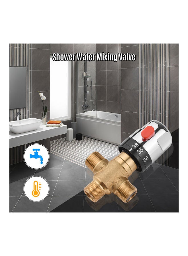 Westore Bathroom Adjustable Thermostatic Mixer Valve Brass Water Mixer Silver/Gold 13x5x7cm - Image 2