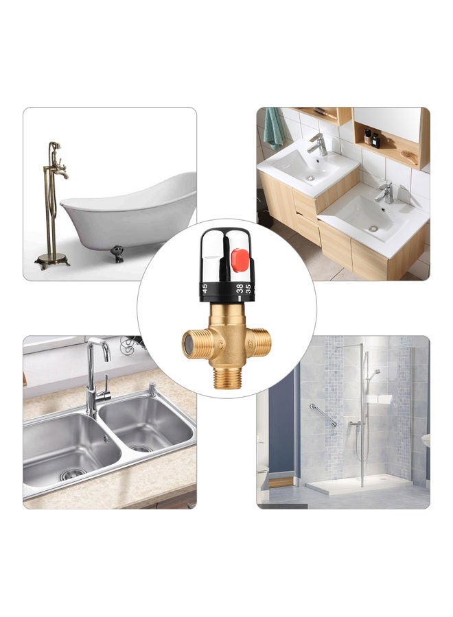 Westore Bathroom Adjustable Thermostatic Mixer Valve Brass Water Mixer Silver/Gold 13x5x7cm - Image 5