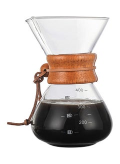 Generic Pour Over Coffee Maker 14oz Paperless Glass Carafe with Stainless Steel Filter And Wood Sleeve Brown/Clear  - Image 4