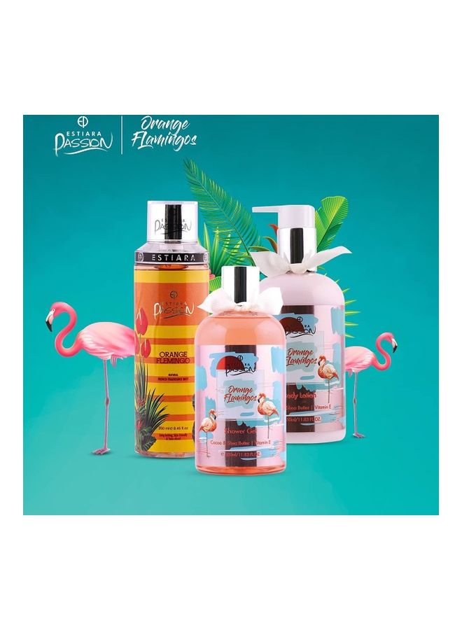 Estiara Passion 3-Piece Orange Flamingo Bath And Body Gift Set Clear 950ml  - Image 3