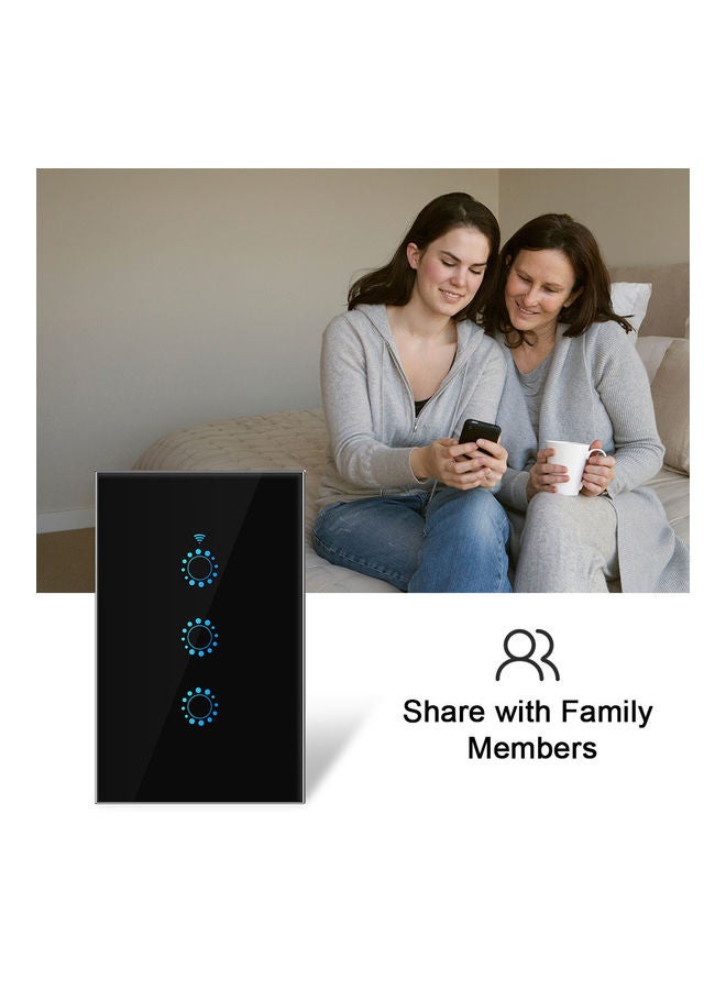 Wi-Fi Smart Switch with Installation Screws Black - Image 4