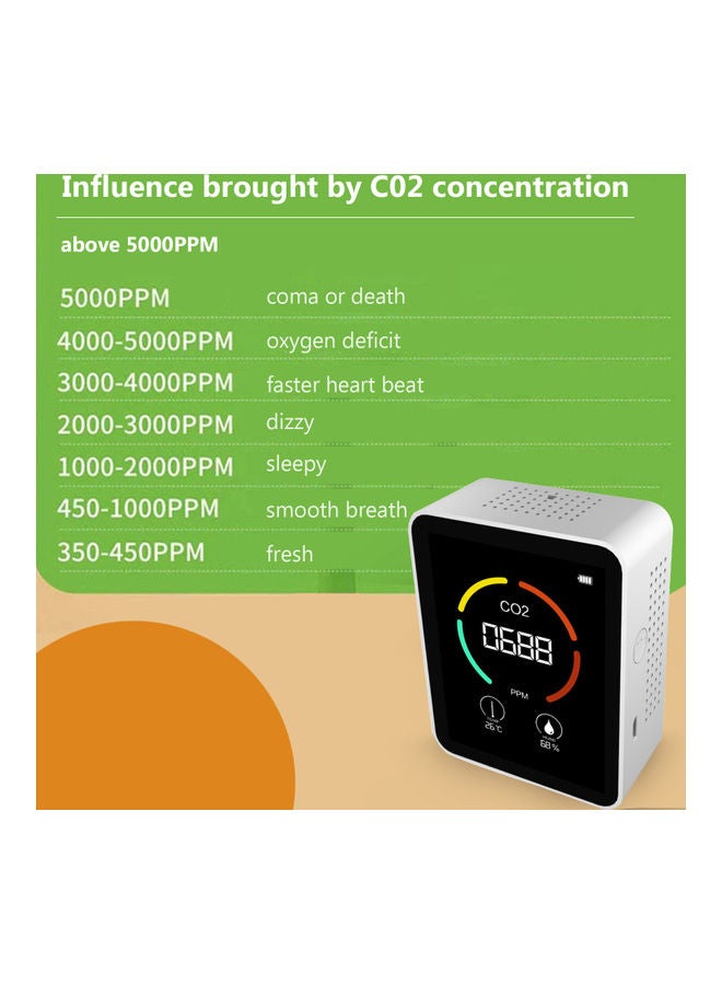 جهاز قياس رقمي 3 في 1 لتحليل الهواء وكاشف لغاز ثاني أكسيد الكربون أسود - Image 3
