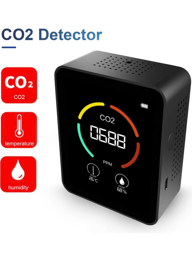 جهاز قياس رقمي 3 في 1 لتحليل الهواء وكاشف لغاز ثاني أكسيد الكربون أسود - Image 5