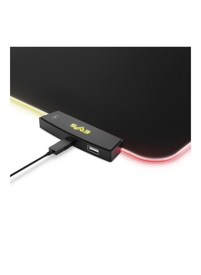 Fabric Gaming Mouse Pad ESG P5 RGB Water Resistant (XL Size, Non-Slip Base), Black