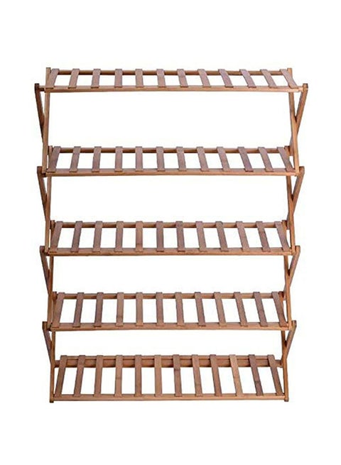 Multi-Tier Foldable Shoe Rack Brown