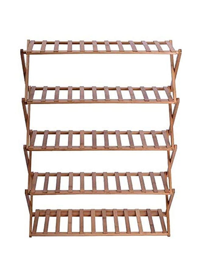 Multi-Tier Foldable Shoe Rack Brown