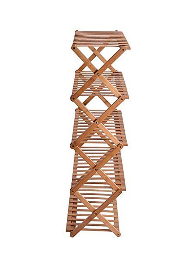 Multi-Tier Foldable Shoe Rack Brown