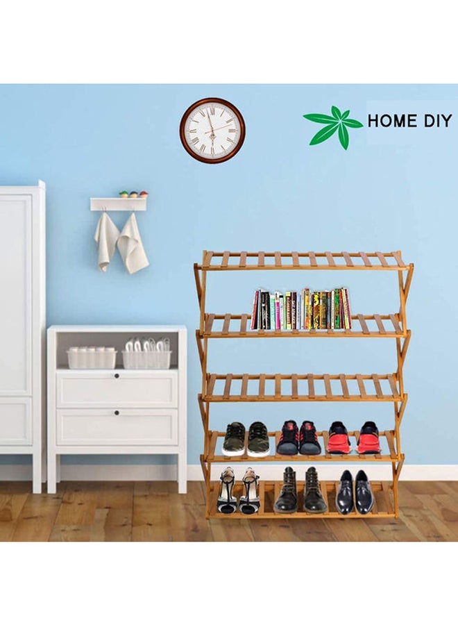 Multi-Tier Foldable Shoe Rack Brown