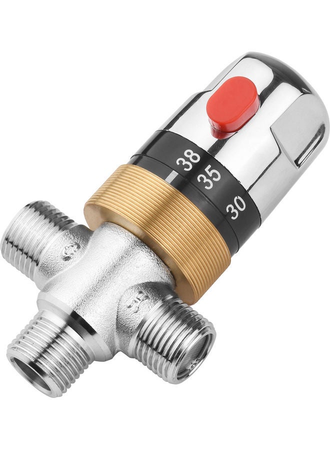 Westore Bathroom Adjustable Thermostatic Mixer Valve Brass Water Mixer Silver 13x5x7cm - Image 4