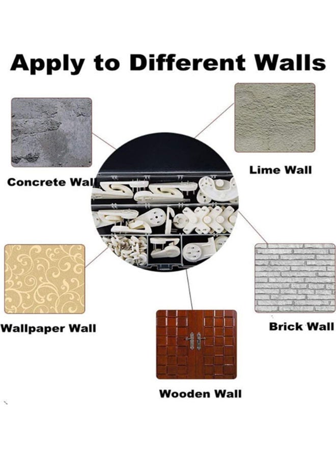 47-Piece Non-Trace Wall Invisible Traceless Drywall Picture Hanging Kit White 2x5x1cm  - Image 4