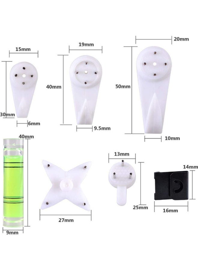 47-Piece Non-Trace Wall Invisible Traceless Drywall Picture Hanging Kit White 2x5x1cm  - Image 2