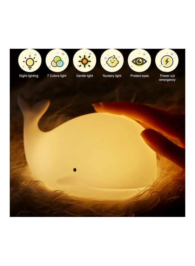 Generic - Cute Whale Shaped Colourful Night Light With Torch Sensor LED White 16.6x9.5x10.9cm - Image 1