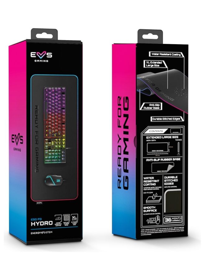 Energy Sistem - Gaming Mouse Pad ESG P3 Hydro (Water Resistant Fabric, XL Size, Non-slip Base) - Image 1