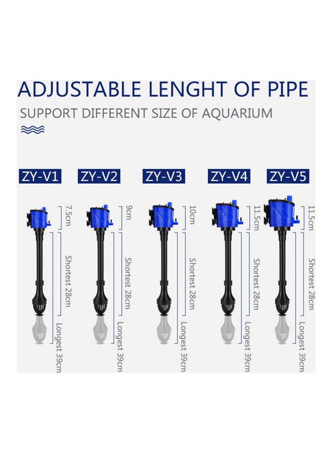 ZHIYANG Submersible Aquarium Internal Filter Black/Blue - Image 4