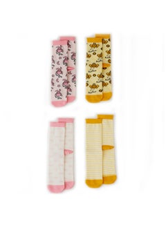4 Pairs Casual Comfortable Socks Multicolour