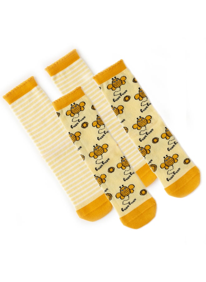 Milk & Moo - 4 Pairs Casual Comfortable Socks Multicolour - Image 1