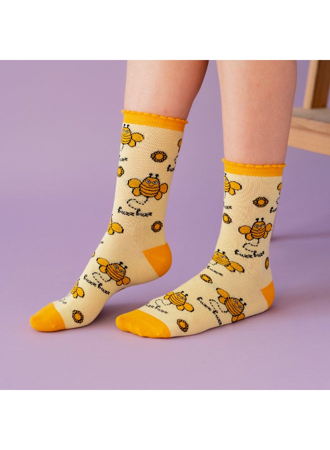 Milk & Moo - 4 Pairs Casual Comfortable Socks Multicolour - Image 1