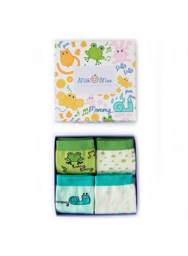 Milk & Moo - 4 Pairs Casual Comfortable Socks Multicolour - Image 1