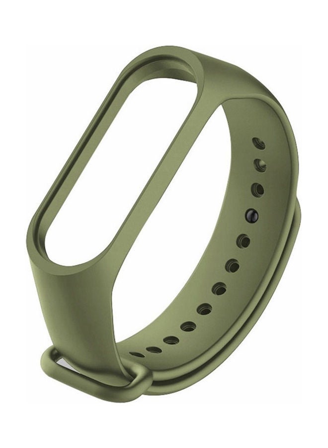 BSNL - Replacement Silicone Strap For Xiaomi Mi Band 3/4/5/6 Army Green - Image 1