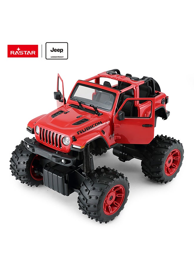 RASTAR - R/C 1:14 Jeep Wrangler JL With Big Foot design Red - Image 1