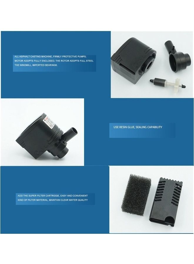 Generic 3 In 1 Aquarium Filter Pump Submersible Fish Tank Black 17cm - Image 2