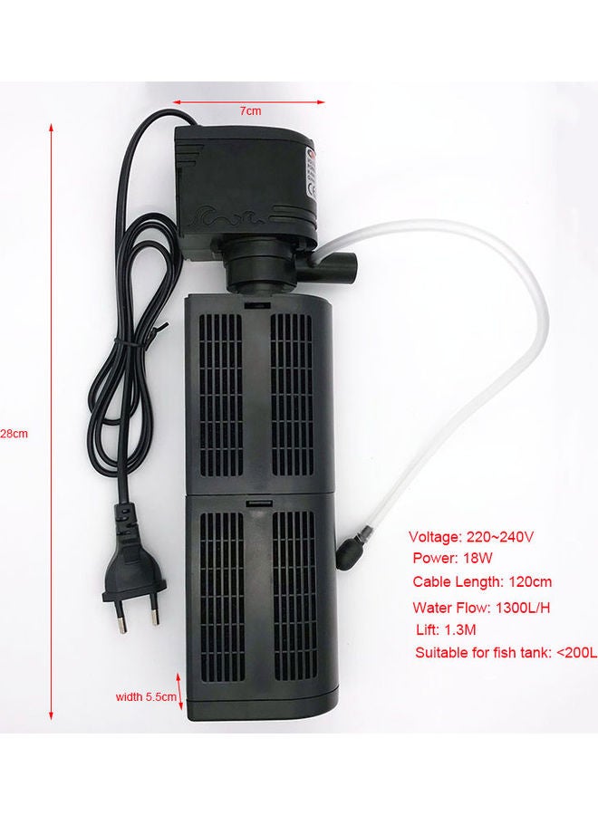 Submersible Aquarium Internal Filter Black - Image 2