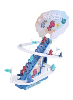 Automatic Ladder-Climbing ABS Dinosaur Track Assembling Slid Toy