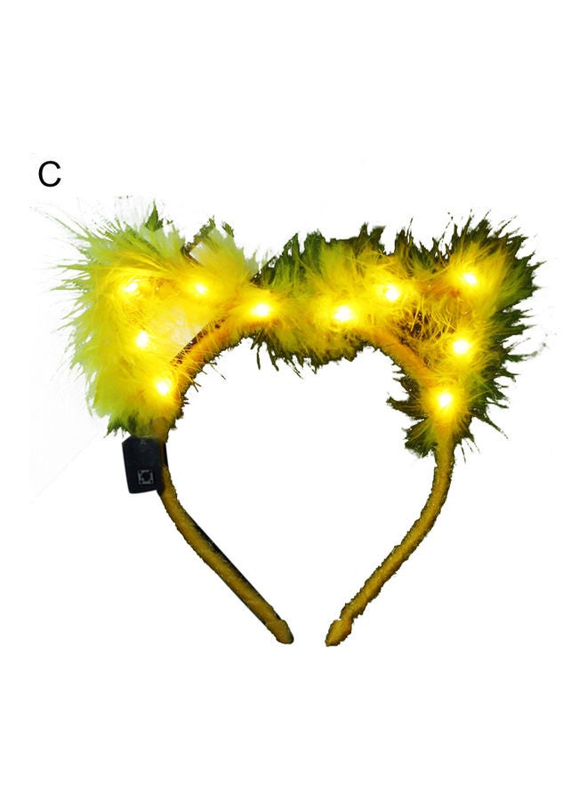 Feather Cat Ear Headband With LED Light - Image 1
