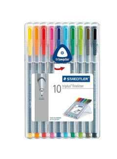 STAEDTLER Triplus Fine Liner Tips Pen Set, Pack Of 10 Multicolour  - Image 1