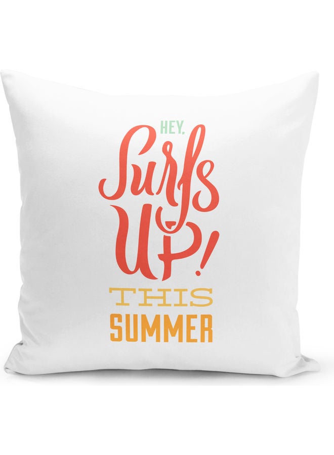 وسادة زينة بطبعة عبارة "Surf Up" أبيض - Image 1