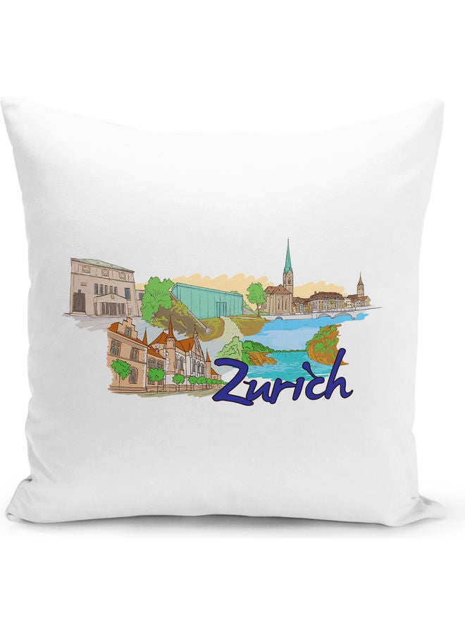 وسادة زينة بتصميم مدينة زيورخ وعبارة "Zurich" منتج متعدد الألوان - Image 1