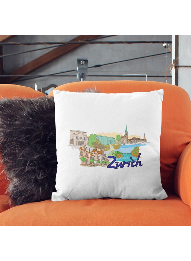 وسادة زينة بتصميم مدينة زيورخ وعبارة "Zurich" منتج متعدد الألوان - Image 2
