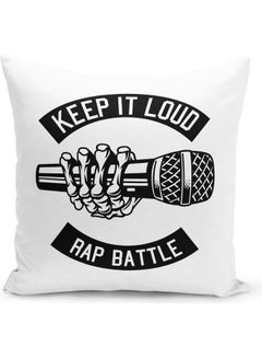 Rap Battle Design Decorative Pillow White/Black