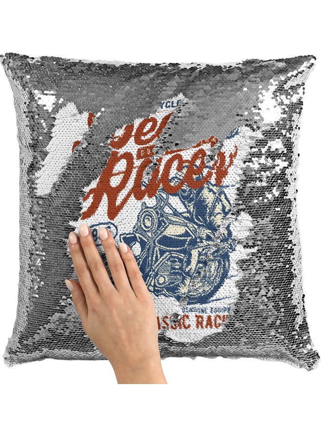 Speed Racer Quote Sequin Pillow Multicolour - Image 2
