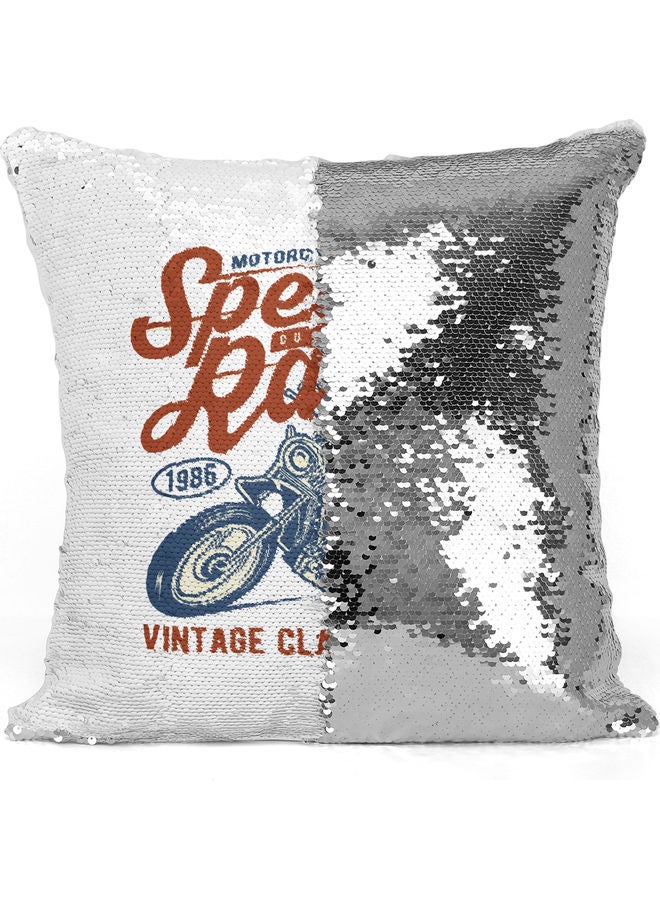 Speed Racer Quote Sequin Pillow Multicolour - Image 3
