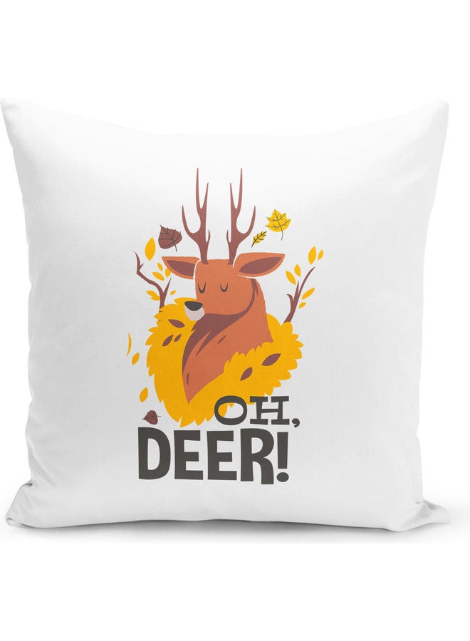 وسادة زينة بطبعة عبارة "Oh Deer" متعدد الألوان - Image 1