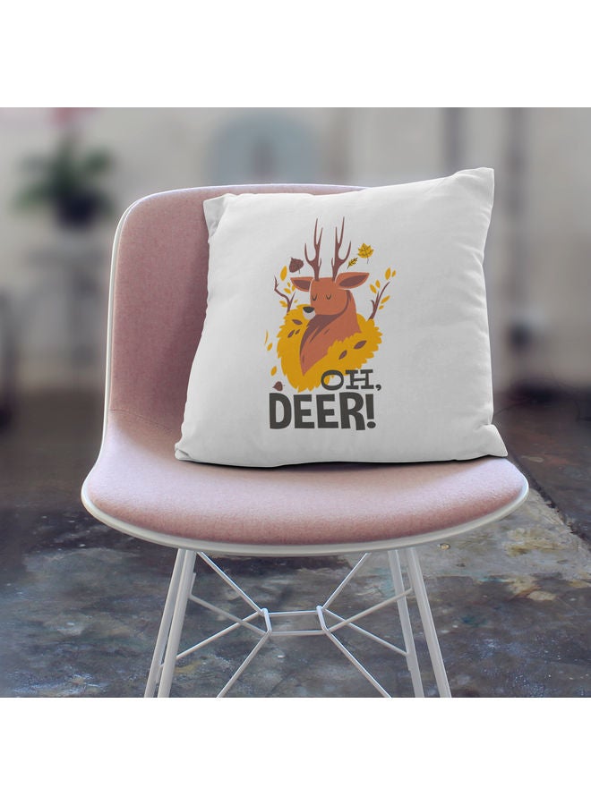 وسادة زينة بطبعة عبارة "Oh Deer" متعدد الألوان - Image 2