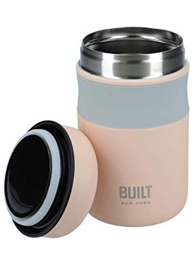 Built - Double-Wall Vacuum Insulated Food Container Pink/Silver 490ml - Image 1