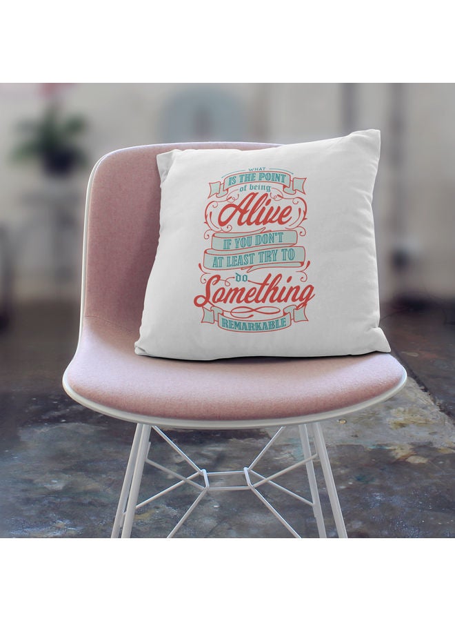 What Is The Point Quote  Themed Decorative Throw Pillow White/Red/Blue 40x40cm - Image 3