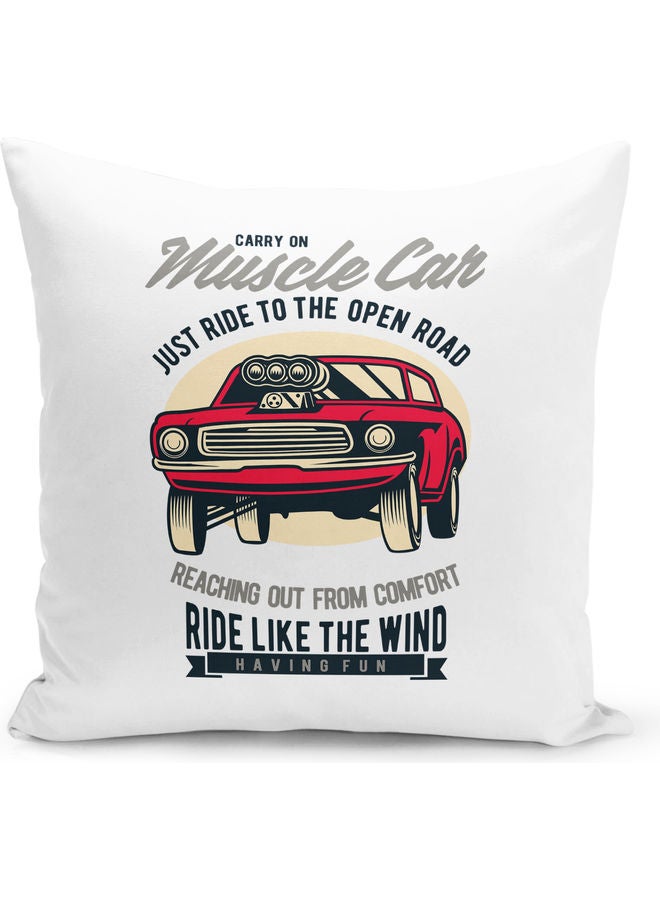 Muscle Car Themed Decorative Throw Pillow Multicolour 40x40cm - Image 1
