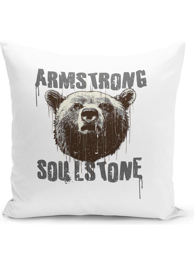 Armstrong Printed Decorative Throw Pillow White/Grey 40x40cm - Image 1
