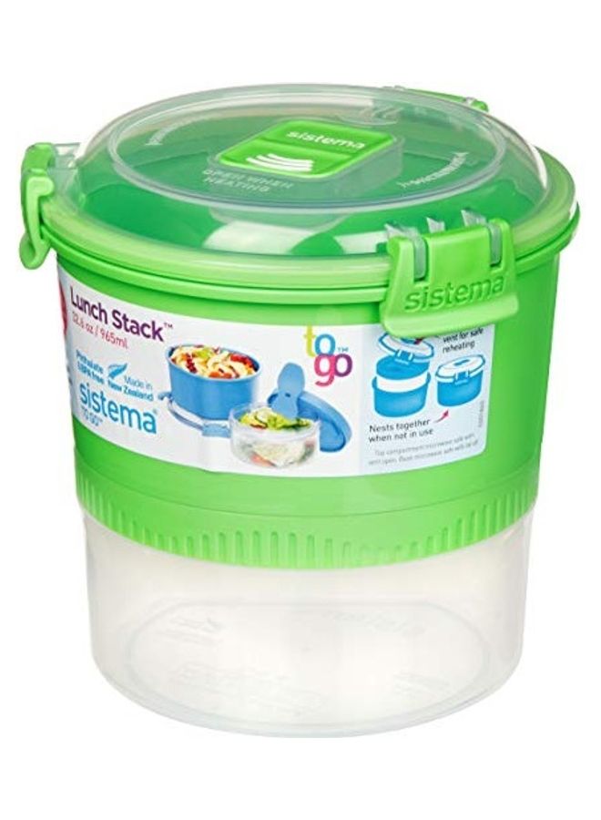 سيستيما علب تخزين الطعام شفاف / أخضر 10x6بوصة