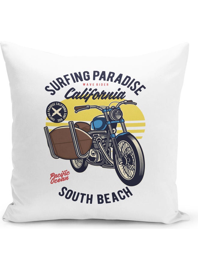 وسادة زينة مطبوع عليها عبارة "Surfing Paradise" متعدد الألوان - Image 1